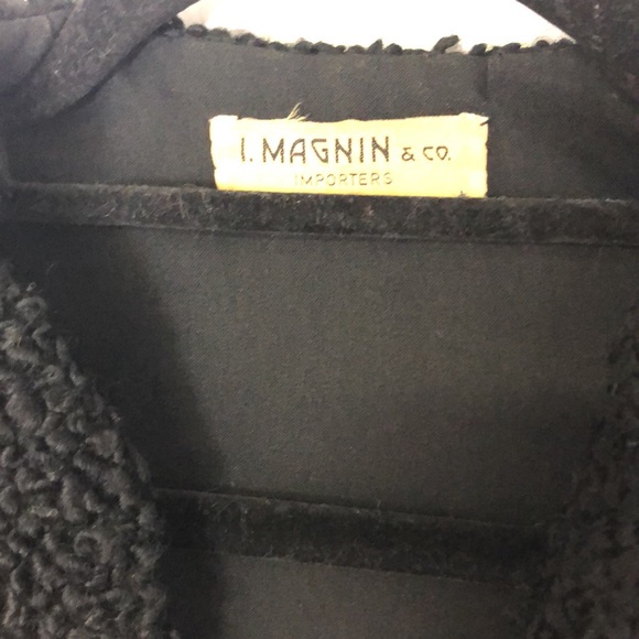 I.Magnin Vintage Lamb Spun Wool Stole Wrap Cape Lined & Pockets OSFA - Picture 4 of 8